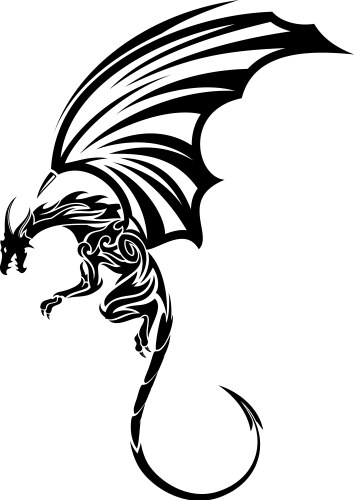 Tribal art dragon tattoo Royalty Free Vector Image