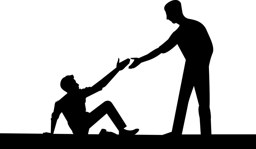 Businessmen team holding on with a helping hand Vector Image