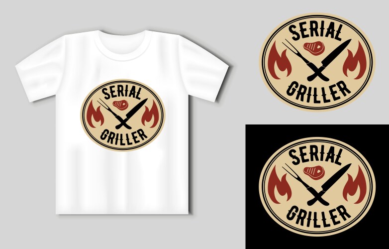 Grilling Lettering - BBQ T-Shirt Vector Image