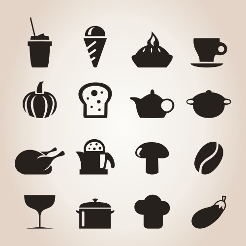 Baking bread icons set Royalty Free Vector Image