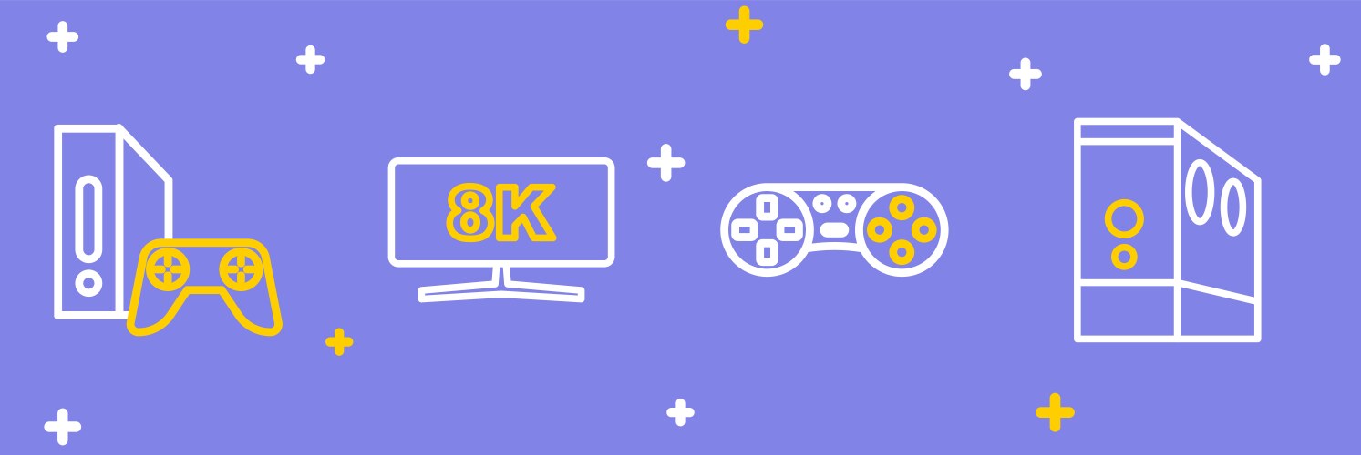 Set line case of computer game controller vector image
