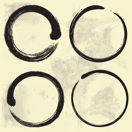 Zen Enso Circle Set Vector Image