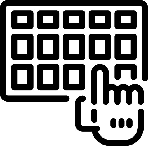 Programmer using keyboard on computer for coding vector image