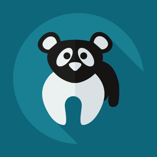 Flat modern design with shadow icons pandas Vector Image