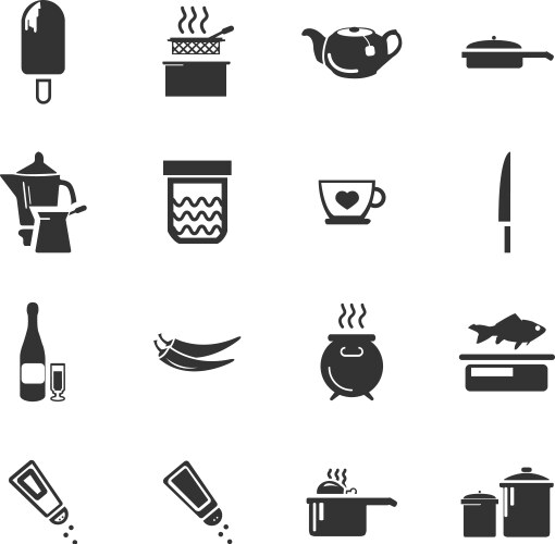 Cooking Icons Set - Kitchen & Food Royalty Free Vector