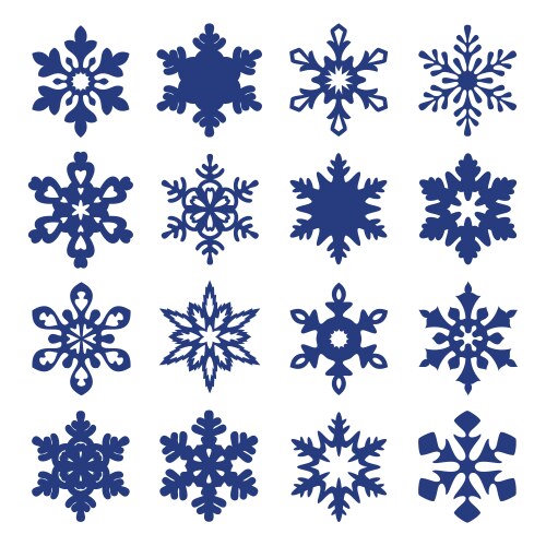 Snowflakes icon set Royalty Free Vector Image - VectorStock