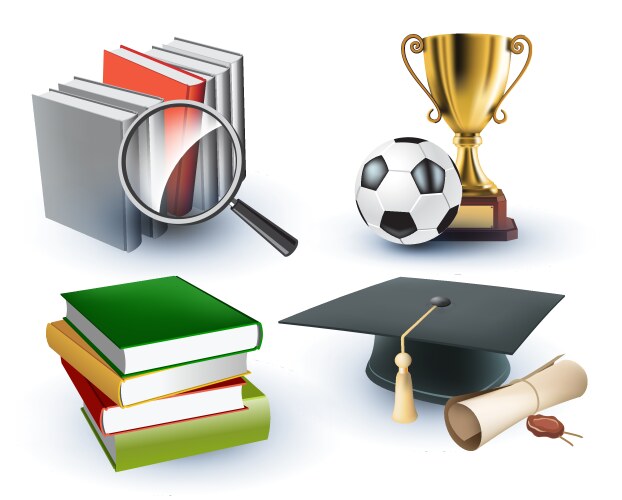 Online education freelance school set of badges Vector Image