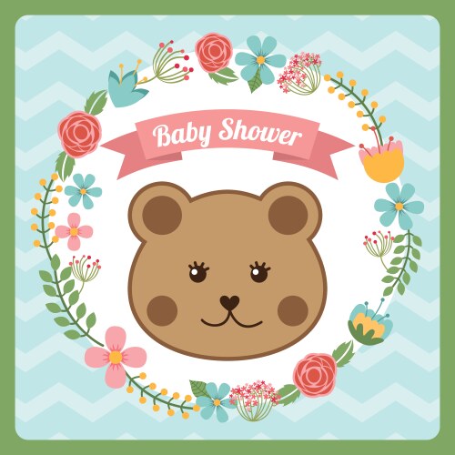 Baby shower greeting card with cartoon koala girl Vector Image