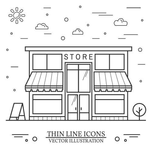 modern minimalist design with store building vector image