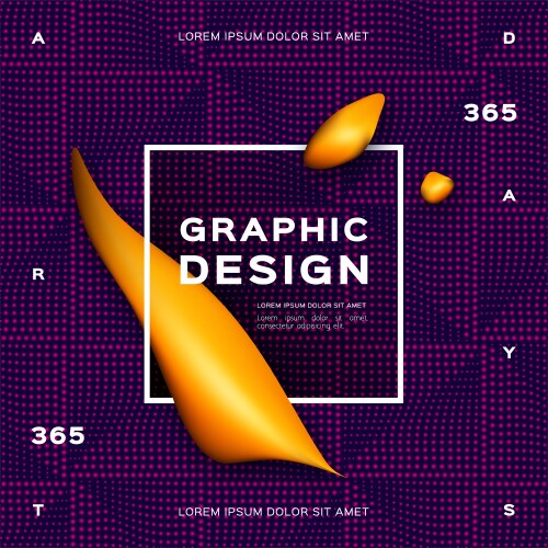 Geometric gradient purple background fluid yellow vector image