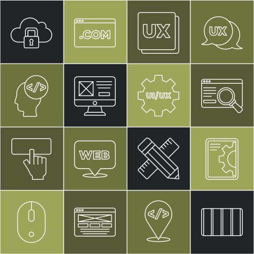 Set line color palette guide web development ui vektorbild