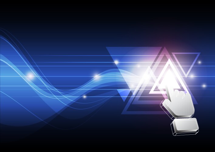 Cursor click triangle button vector image