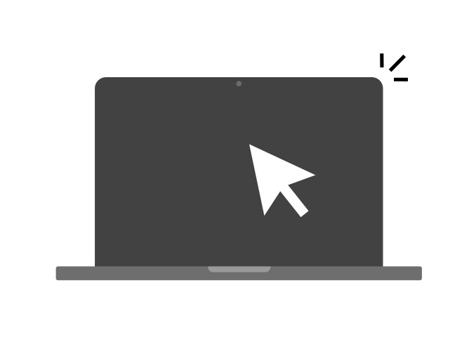 Laptop computer and pointer mouse cursor icon vector image