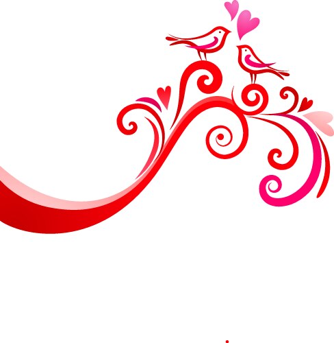 Tree branch with love hearts Royalty Free Vector Image