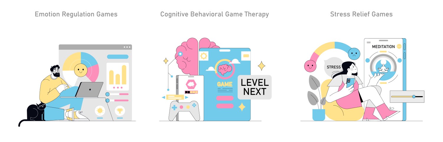 Health gamification flat Royalty Free Vector Image