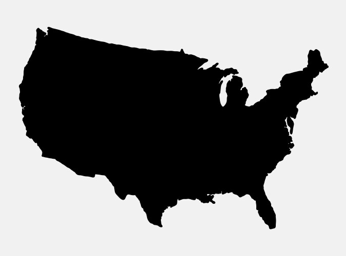 united states america island map silhouette vector image vector image