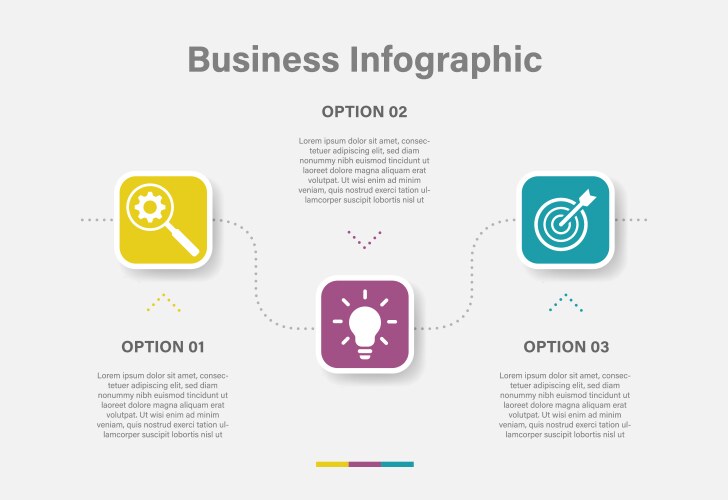 Process chart 3 steps diagram vector image