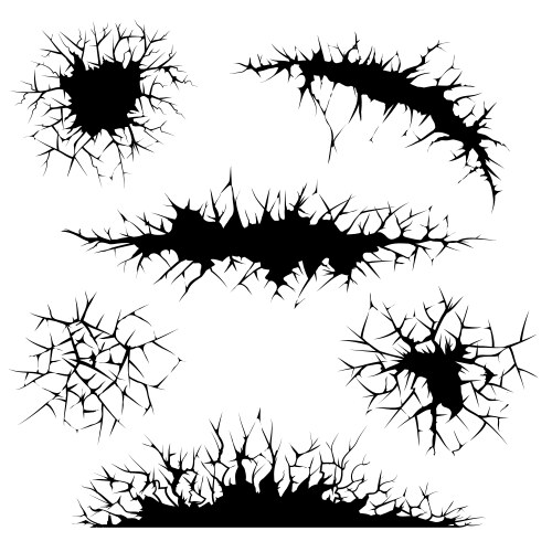 Damage Vector Cracks and Fissures in Glass – Royalty-Free Vector | VectorStock