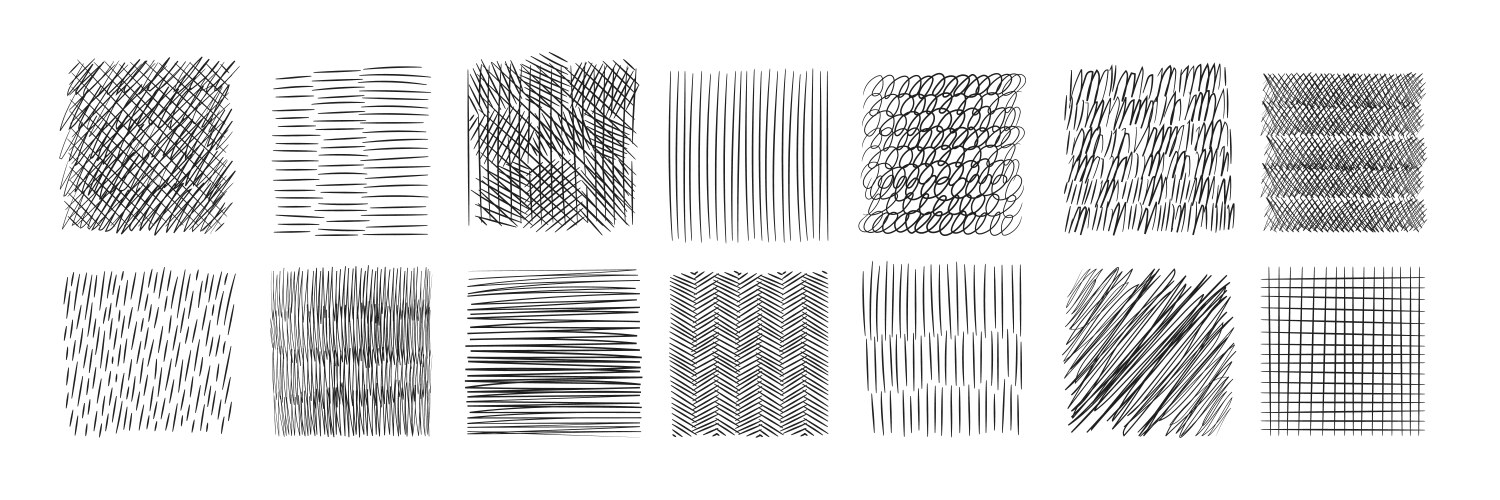 Crosshatch Pattern - Black Pencil Strokes Vector Image