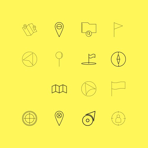 Map and navigation linear icon set simple outline vector image