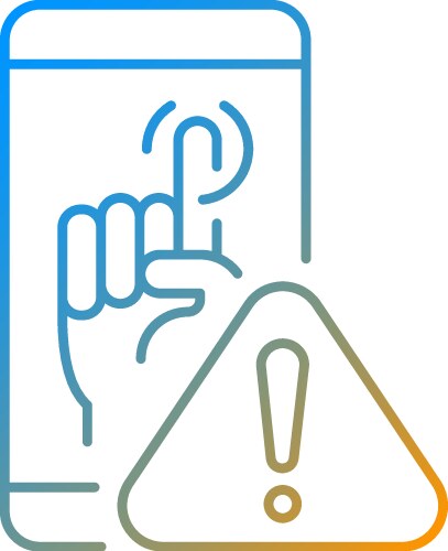 Touch display not working gradient linear icon vector image