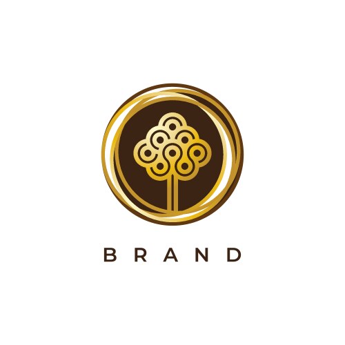 Round tree logo design Royalty Free Vector Image