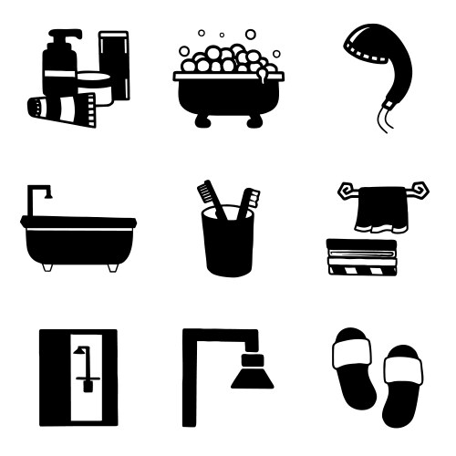 Bathroom equipment set icon Royalty Free Vector Image
