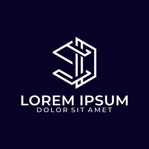 As logo monogram shield shape with crown design Vector Image