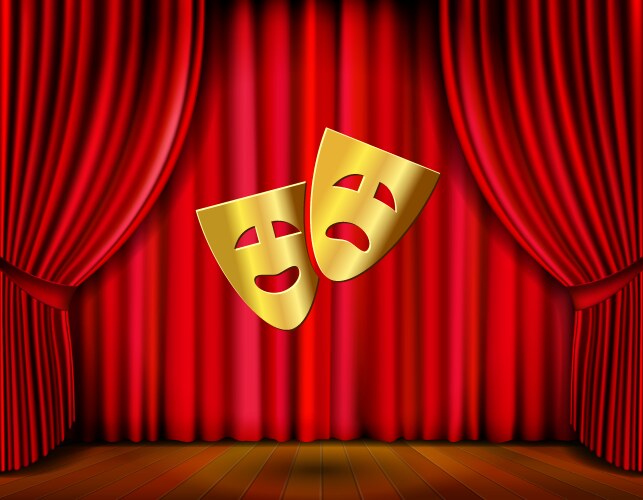 Theatrical Masks Royalty Free Vector Image Vectorstock