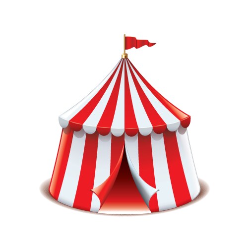Circus tent awning red and white stripes Vector Image