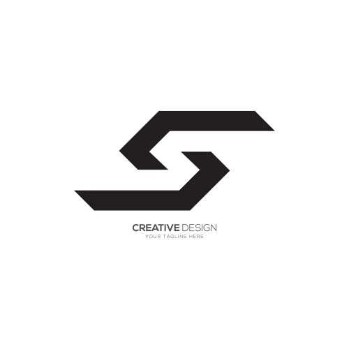 Creative letter c s negative space unique line vector image