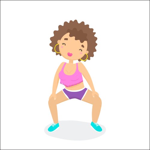 girl with afro hair dancing twerk booty dance vector