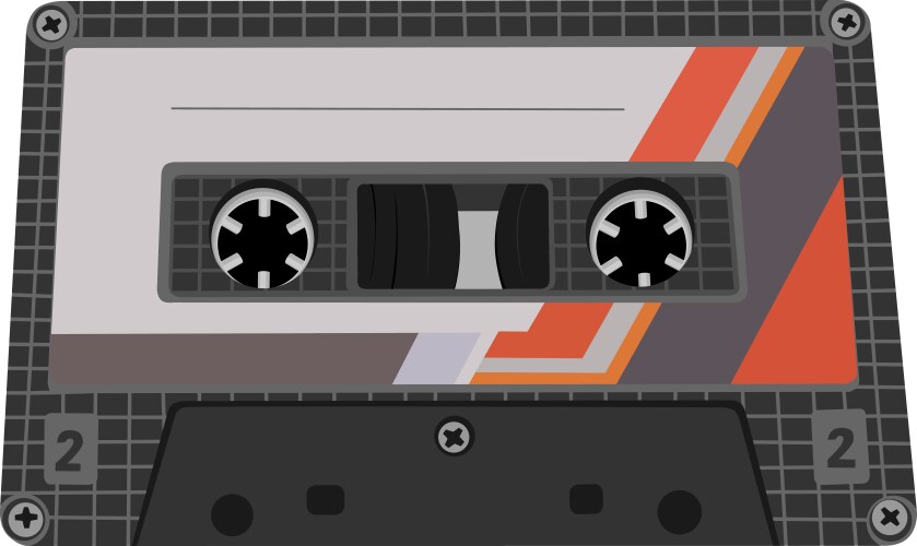 Plastic audio cassette tape Royalty Free Vector Image