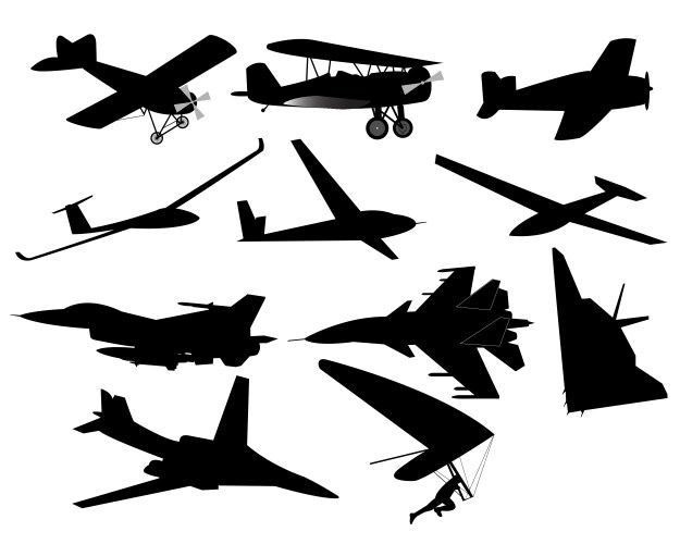 Various Aircraft Vector Image