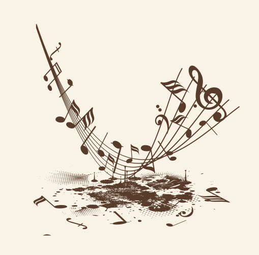 music notes vintage abstract musical background vector