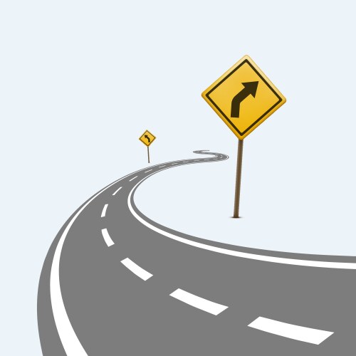 Curved asphalt road Royalty Free Vector Image - VectorStock