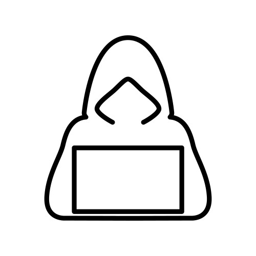 Computer hacker with laptop icon vector image