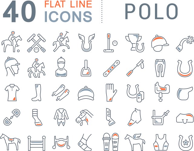 Set line icons polo vector image