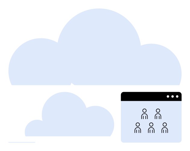 Cloud computing with user networking concept vector image
