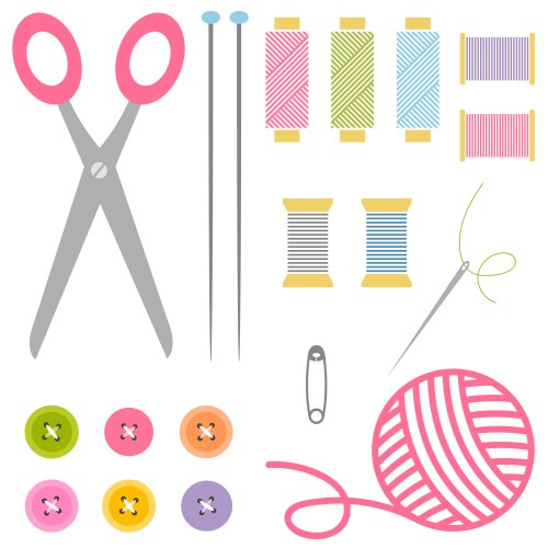 Sewing tools Royalty Free Vector Image - VectorStock