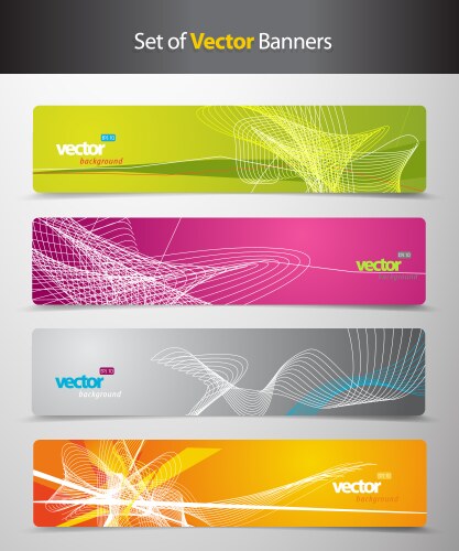 Set of abstract colorful headers with lines vector image