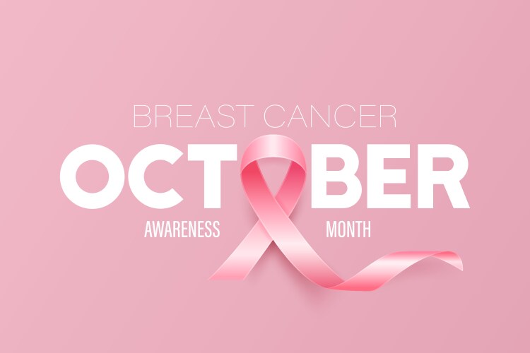 October breast cancer banner card placard Vector Image