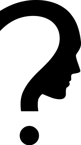 Question mark icon business with female face Vector Image