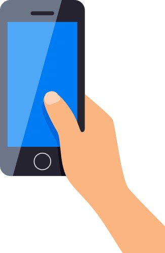 Human hand holding smart phone vector image