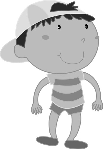 Cheerful cartoon boy in shorts and t-shirt Vector Image