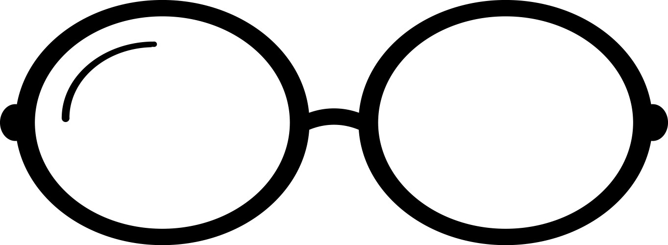 Black Line Round Glasses Icon Royalty Free Vector Image