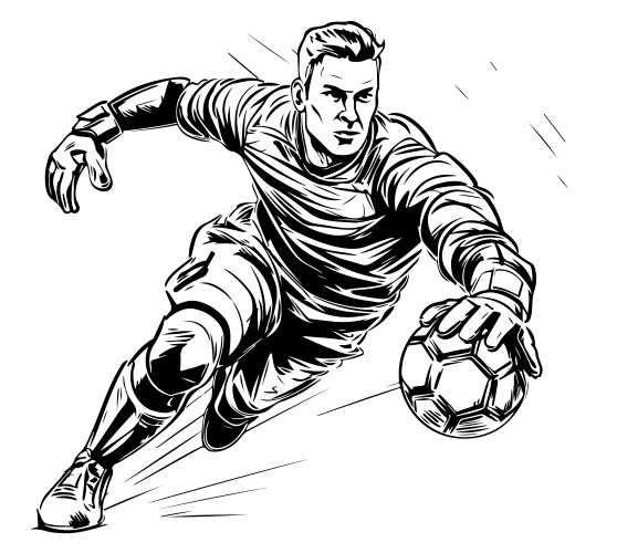 Hand sketch of soccer vector image