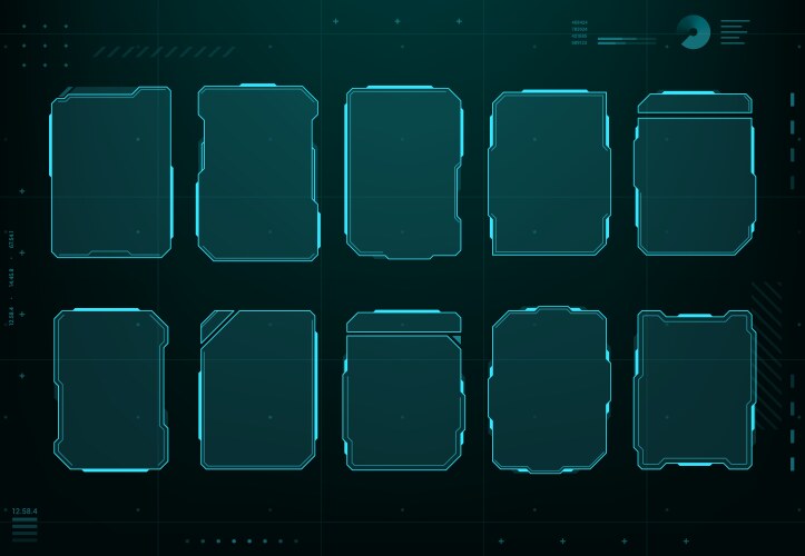 Hud futuristic info boxes and interface borders Vector Image