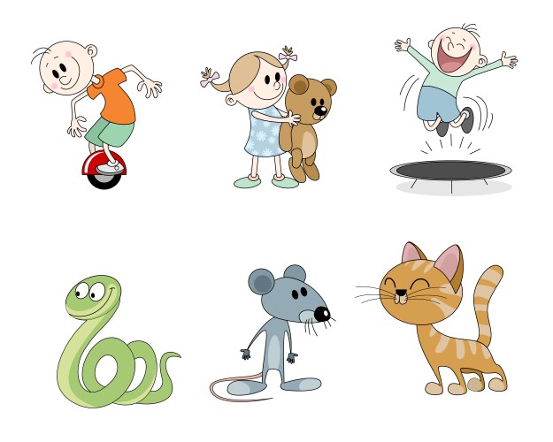Six children characters Vector Image