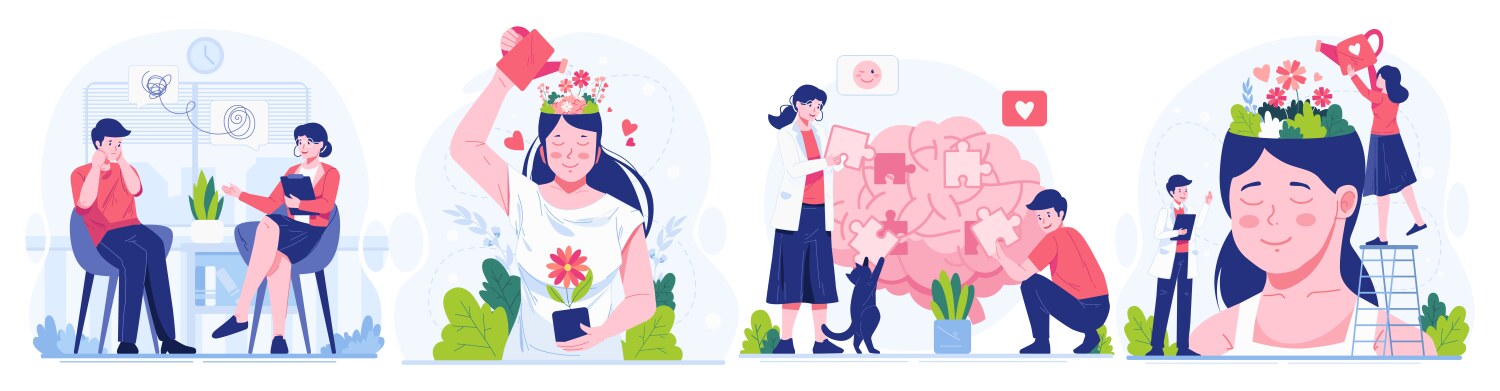 Mental Health Therapy Session Vector Image